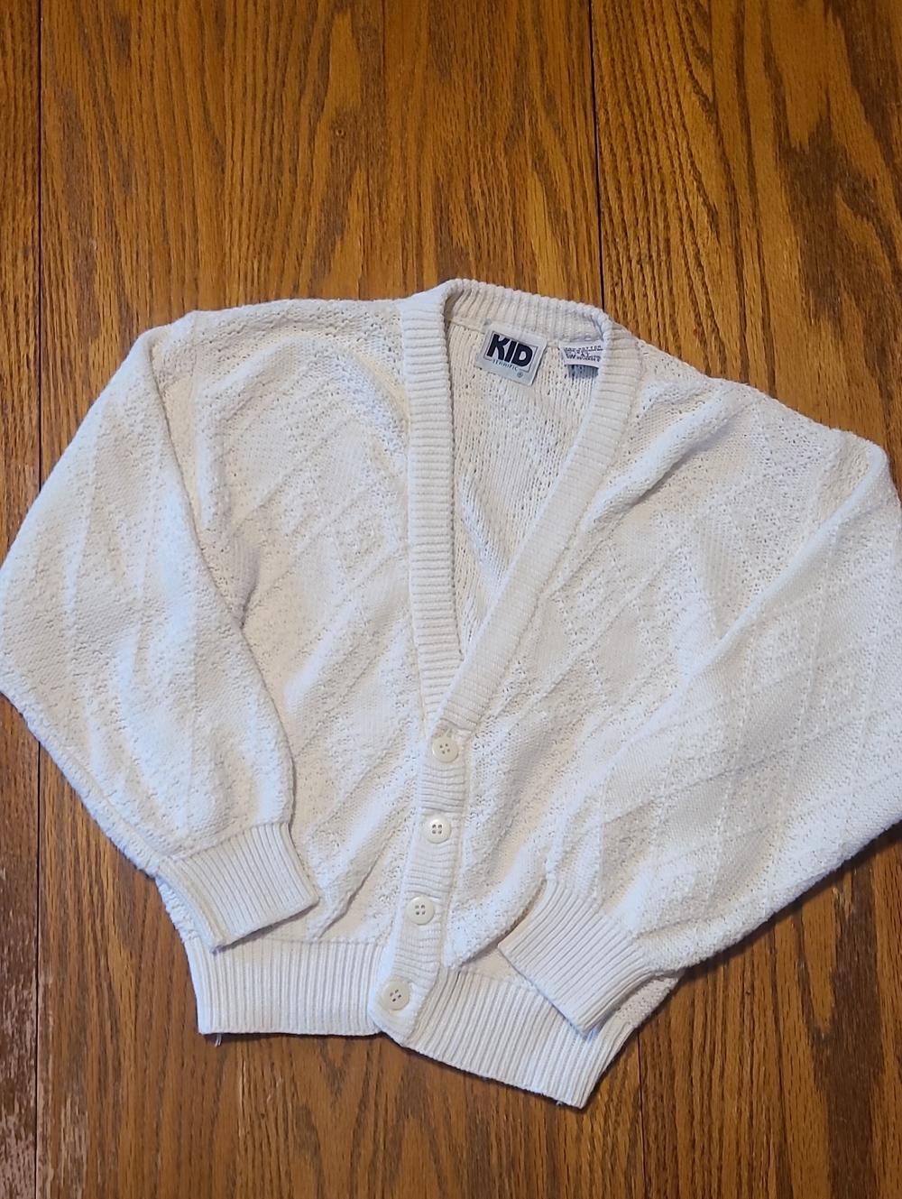 Kid Terrific White Knit Button-Up Cardigan Sweater 4T